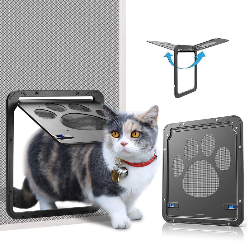 Pet Supplies Online - สัตว์เลี้ยงประตูใหม่ปลอดภัยล็อคหน้าจอแม่เหล็กสุนัขกลางแจ้งแมว Window Gate House ใส่ได้อย่างอิสระแฟชั่น Pretty