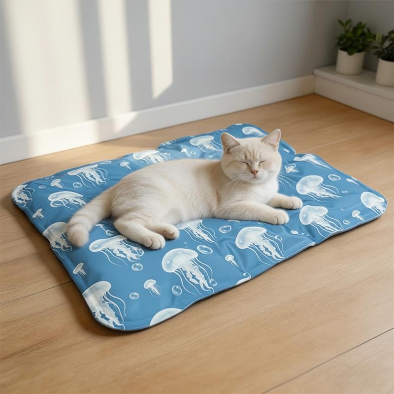 Dog Cooling Mat - แผ่นเจลทำความเย็นสำหรับสุนัขและแมว ปลอดสารพิษ ใช้ได้ทั้งในบ้านและนอกบ้าน สำหรับฤดูร้อน ใช้ได้กับเตียง ที่นอน