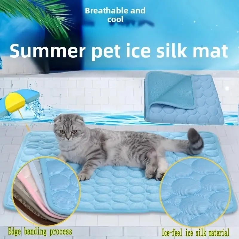 Dog Cooling Mat - แผ่นรองทำความเย็นสำหรับสัตว์เลี้ยงในฤดูร้อน, สำหรับสุนัขและแมวขนาดใหญ่ กลาง เล็ก, ระบายอากาศได้ดี กันลื่น
