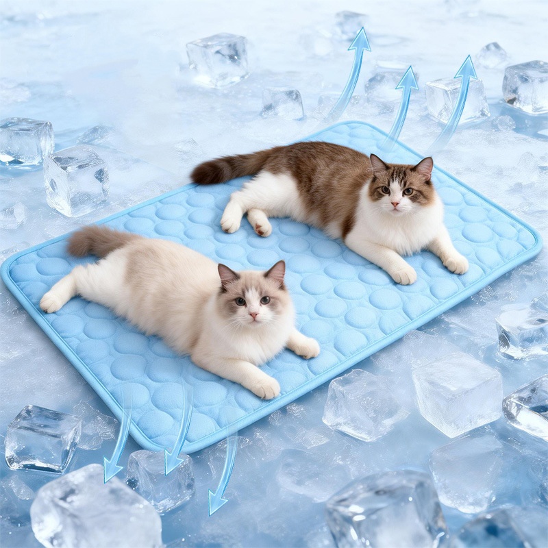Dog Cooling Mat - แผ่นรองทำความเย็นสำหรับสุนัขขนาดใหญ่พิเศษ, ผ้าห่มแผ่นน้ำแข็งสำหรับฤดูร้อนที่ทนทานสำหรับสุนัขและแมวขนาดเล็กถึงใหญ่, อุปกรณ์เสริมสำหรับเตียง/โซฟาสัตว์เลี้ยง