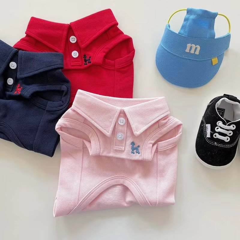 Pet Supplies Co - เสื้อโปโลสำหรับสุนัข เสื้อผ้าสุนัขแบบใหม่ เสื้อผ้าสุนัขเนื้อนุ่ม ระบายอากาศได้ดี เหมาะสำหรับสุนัขพันธุ์ยอร์คเชียร์ ชิวาวา