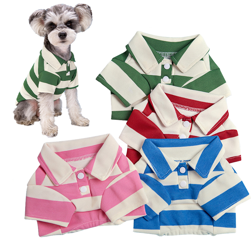 Pet Supplies Co - เสื้อโปโลสำหรับสัตว์เลี้ยง เสื้อผ้าสุนัขสำหรับฤดูร้อน เสื้อผ้าลำลองสำหรับสุนัขและแมวขนาดเล็กถึงใหญ่ เสื้อยืดชิวาวา พั๊ก ชุดคอสตูม
