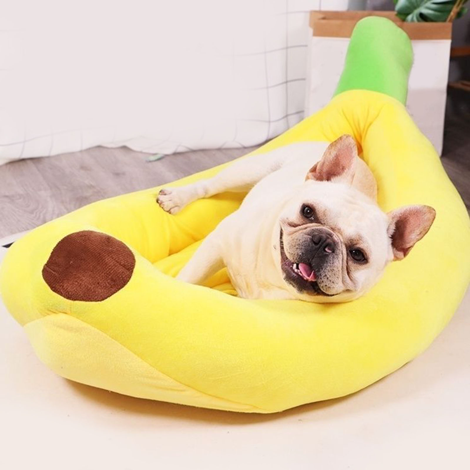 Pet Supplies Co - เตียงสุนัขรูปทรงกล้วยระบายอากาศได้ดีเบาะรองนั่งสำหรับสัตว์เลี้ยงขนาดเล็กขนาดกลาง