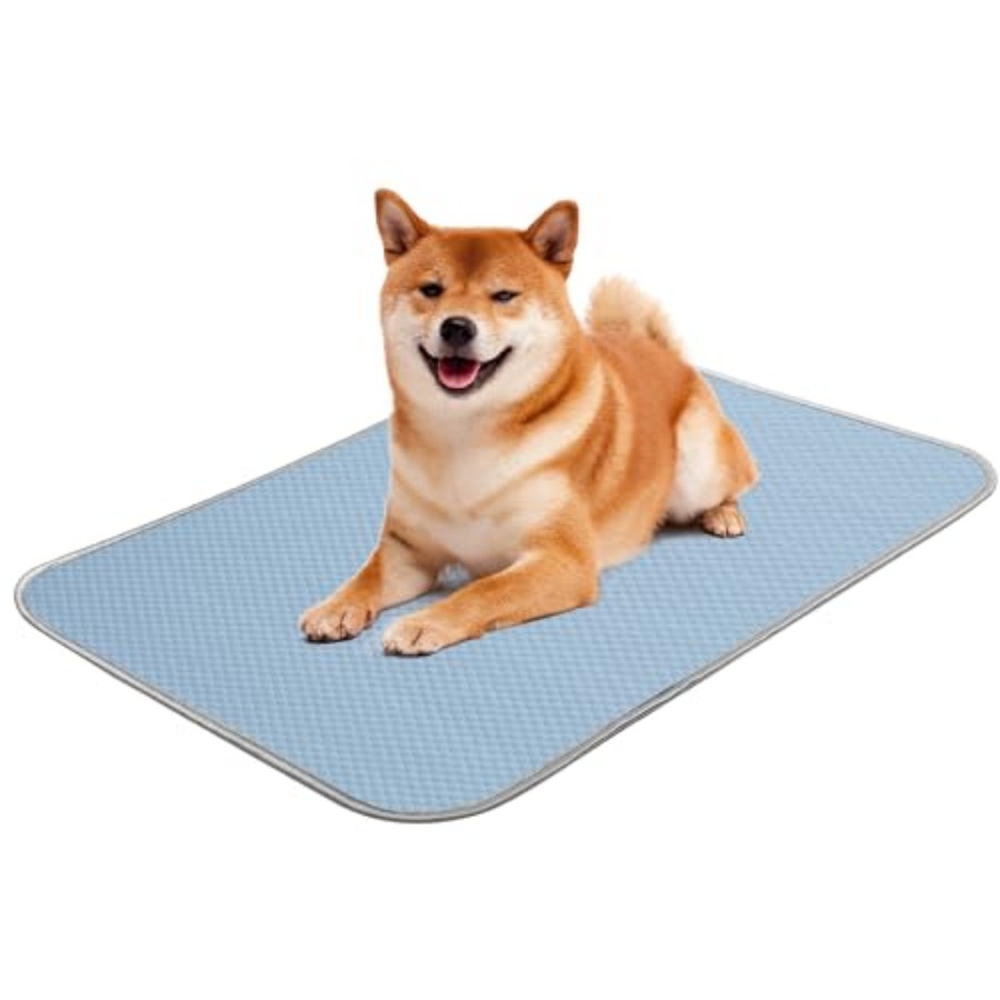 Dog Cooling Mat - แผ่นรองทำความเย็นสำหรับสุนัขในฤดูร้อน, แผ่นรองทำความเย็นแบบซักได้จากผ้าไหมน้ำแข็งสำหรับสุนัขและแมวขนาดเล็ก กลาง ใหญ่, แผ่นรองนอนสำหรับสัตว์เลี้ยงขนาด 24x18